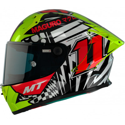 Κράνος μηχανής MT KRE+ CARBON SERGIO GARSIA A3 MATT FLUO YELLOW